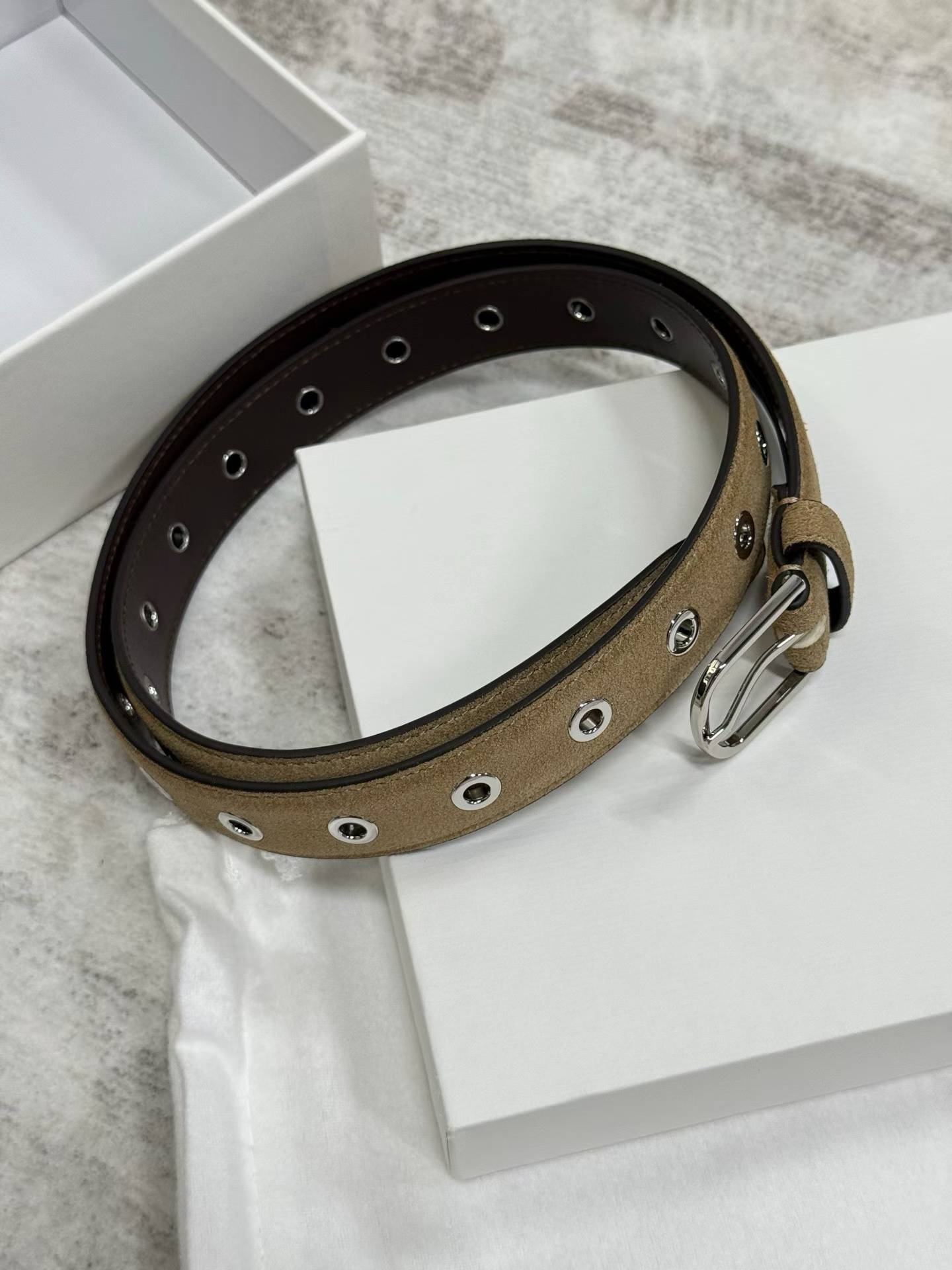 Suede Eyelet Belt