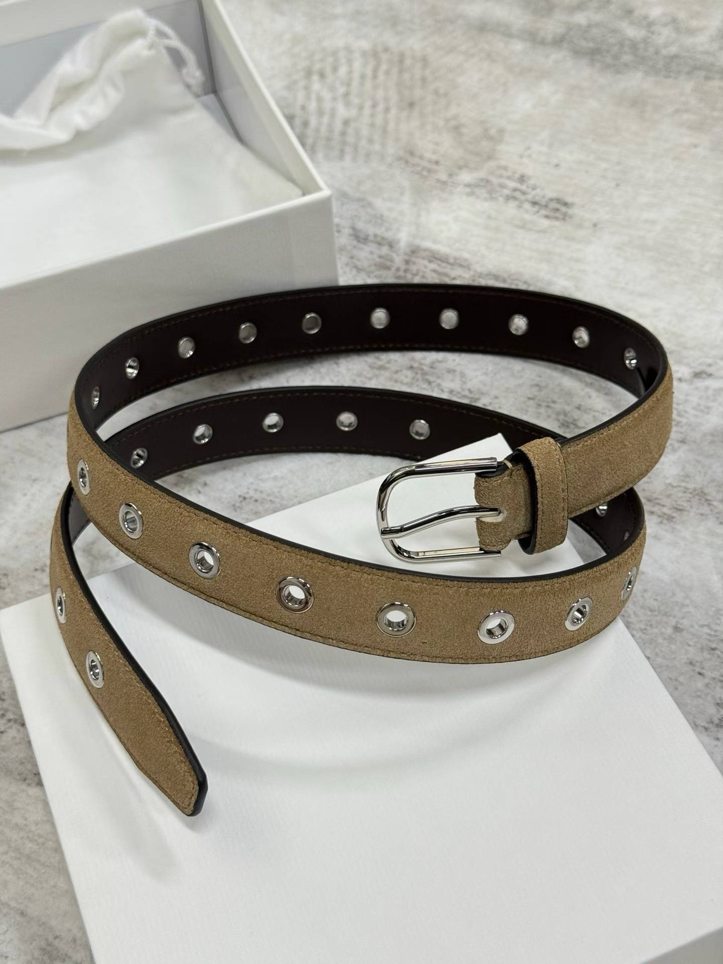 Suede Eyelet Belt