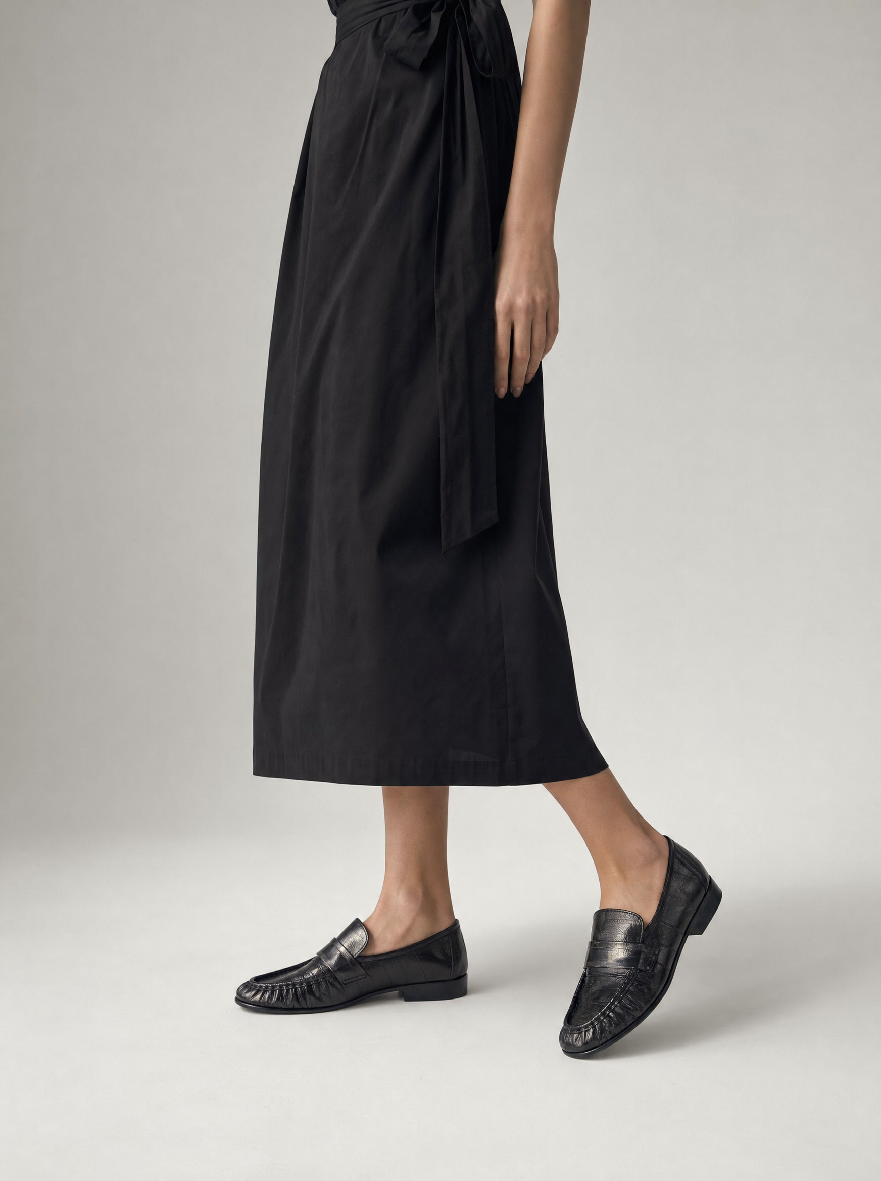 Ruched Eel Leather Loafers
